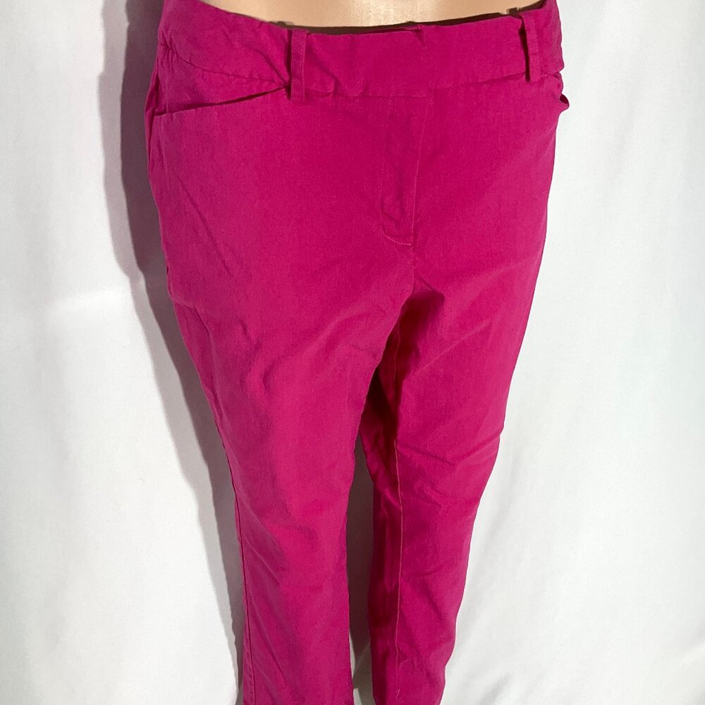 Worthington Sz 12 Petite Capri Bright Pink Pants Womens Cropped